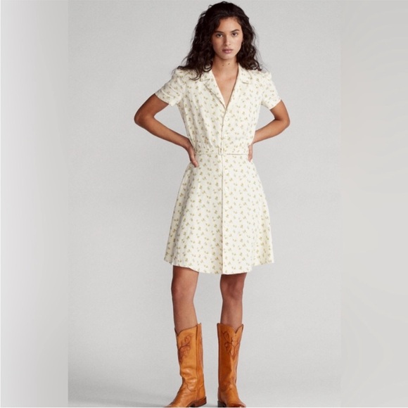 Ralph Lauren Dresses & Skirts - NWT Polo Lauren Hampton Yellow Floral Button Front Prairie Preppy Mini Dress